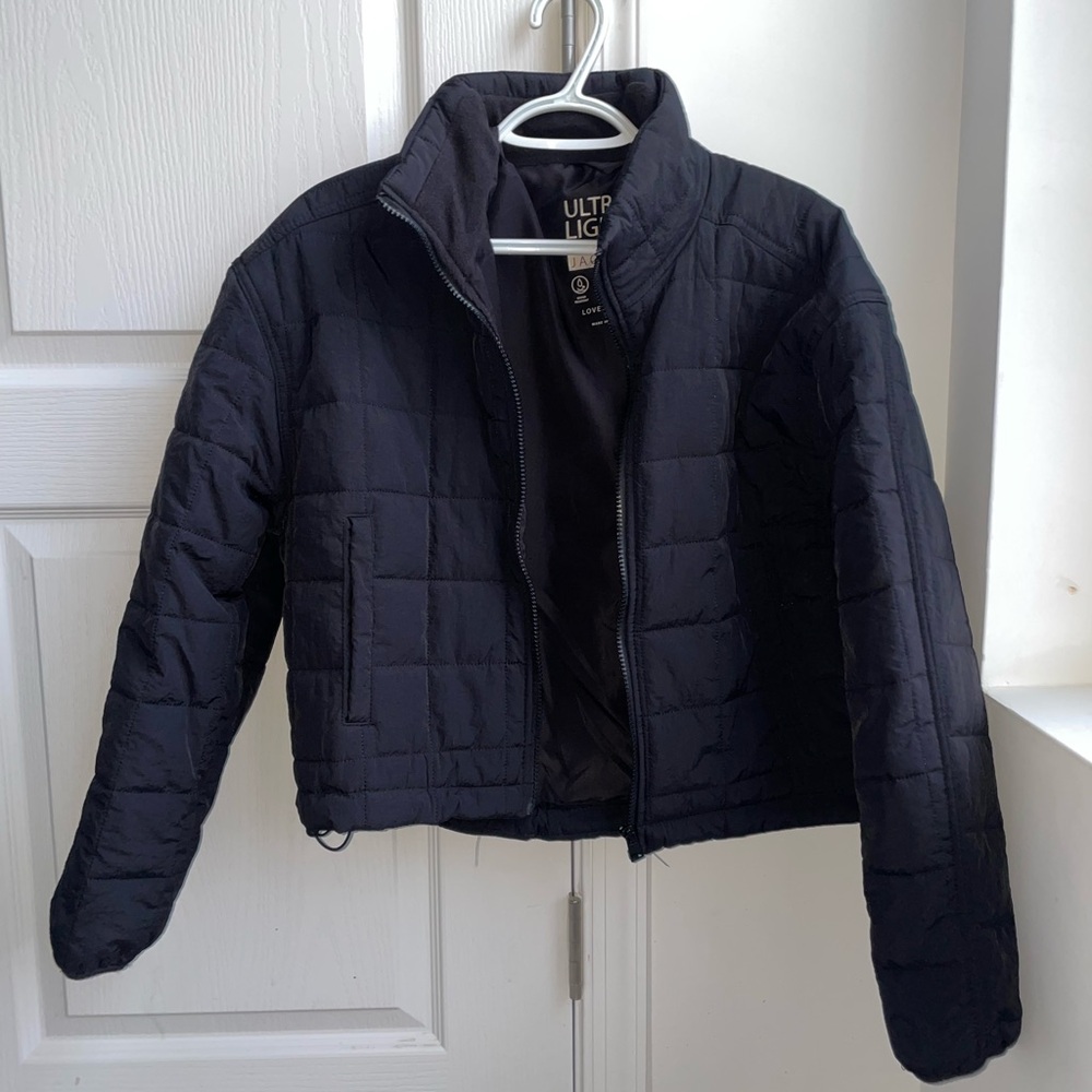 Love Tree Black Quilted Puffer Jacket